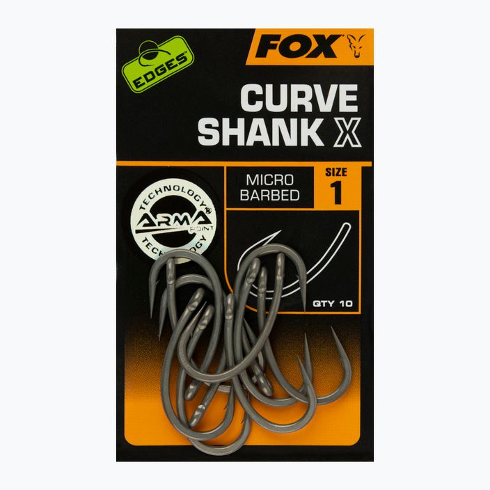 Fox International Edges Curve Shank X αγκίστρια κυπρίνου γκρι CHK223 2