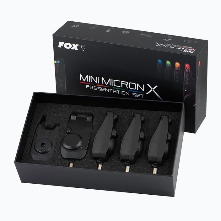 Fox International Mini Micron X 4 σετ καλάμι αλιείας σήματα μαύρο CEI199