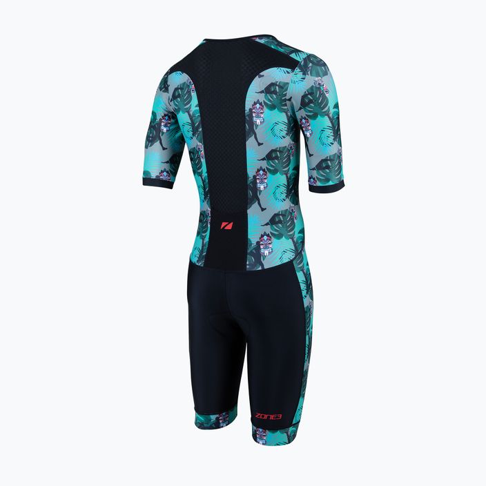 Ανδρική στολή τριάθλου ZONE3 Activate+ Short Sleeve Trisuit triathlon tribal rush/μαύρο/χακί 2