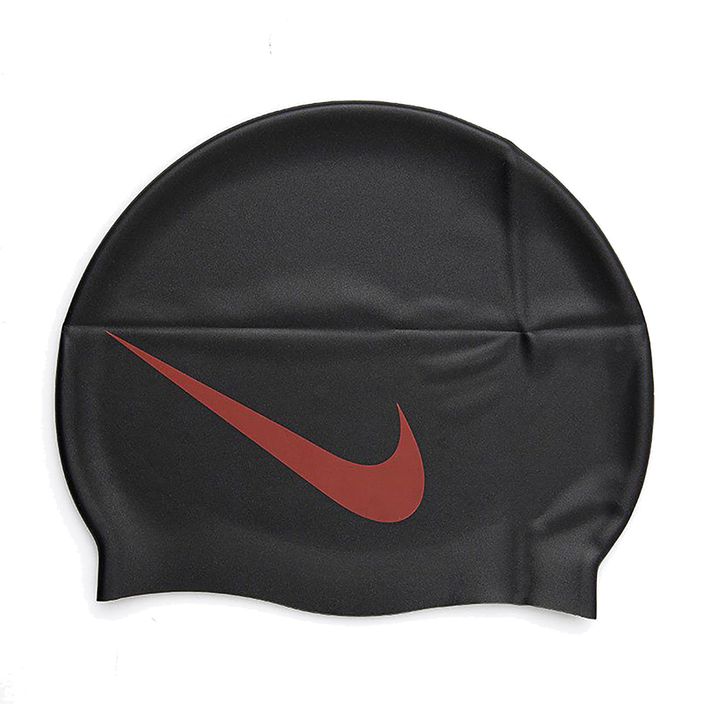 Nike BIG SWOOSH καπέλο για κολύμπι μαύρο/κόκκινο NESS5173-173 2