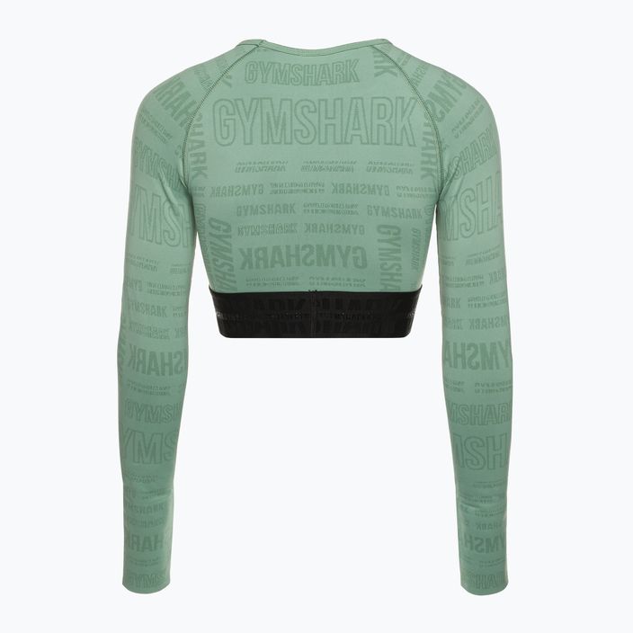 Γυναικείο Gymshark Vision Crop Top μακρυμάνικο μπλουζάκι προπόνησης πράσινο/μαύρο 6