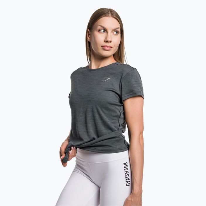 Γυναικείο Gymshark Running Top SS σκούρο/γκρι μπλουζάκι προπόνησης