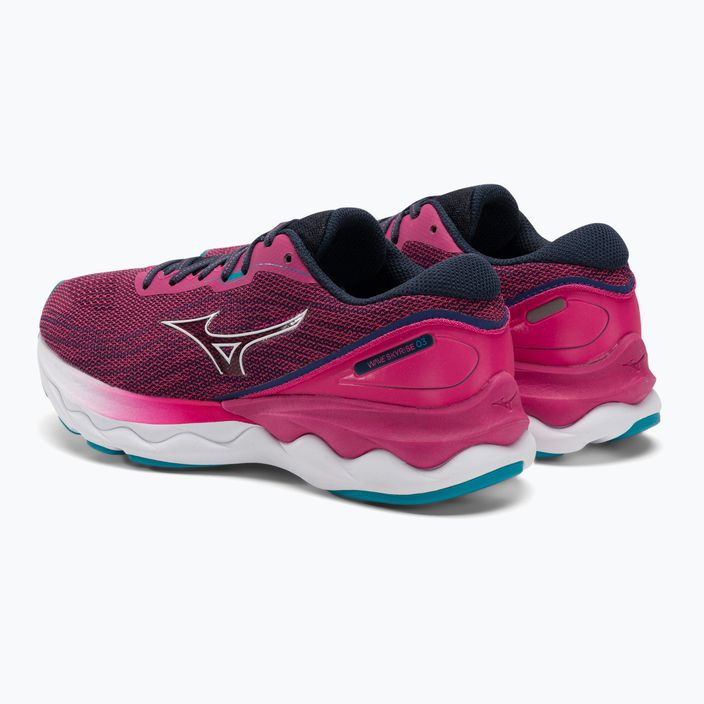 Γυναικεία παπούτσια για τρέξιμο Mizuno Skyrise 3 ροζ παγώνι/λευκό/μπλε αλγερινό 3