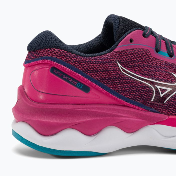 Γυναικεία παπούτσια για τρέξιμο Mizuno Skyrise 3 ροζ παγώνι/λευκό/μπλε αλγερινό 9