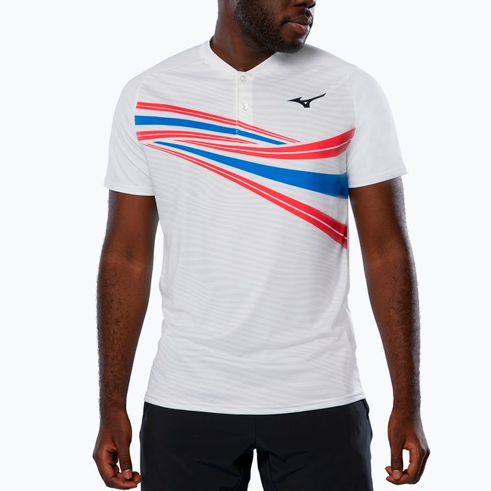 Ανδρικό πουκάμισο τένις Mizuno Shadow Polo λευκό 62GA260201 3