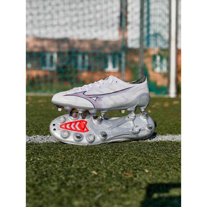 Ανδρικά ποδοσφαιρικά παπούτσια Mizuno Alpha JP Mix λευκό/κόκκινο ανάφλεξης/ 801 c 22