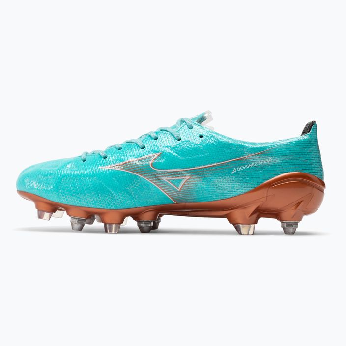 Ανδρικά ποδοσφαιρικά παπούτσια Mizuno Alpha JP Mix μπλε curacao/snow white/redbsatin 10