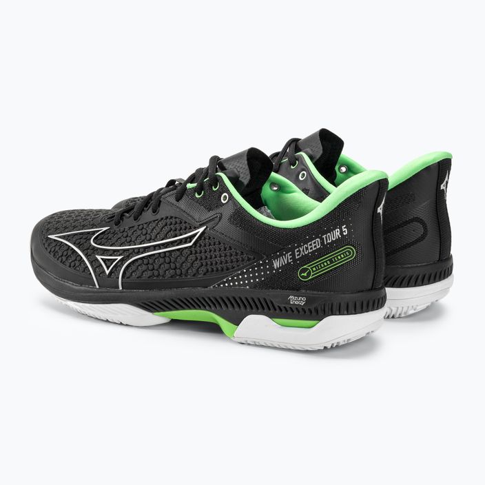 Ανδρικά παπούτσια τένις Mizuno Wave Exceed Tour 5 CC μαύρο / ασημί / πράσινο τέκνο 4
