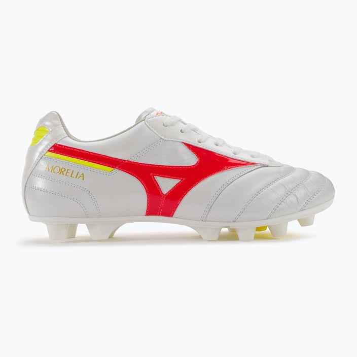 Ανδρικά ποδοσφαιρικά παπούτσια Mizuno Morelia II Elite MD λευκά/κοραλλί κοραλλί2/μπολτ2 2