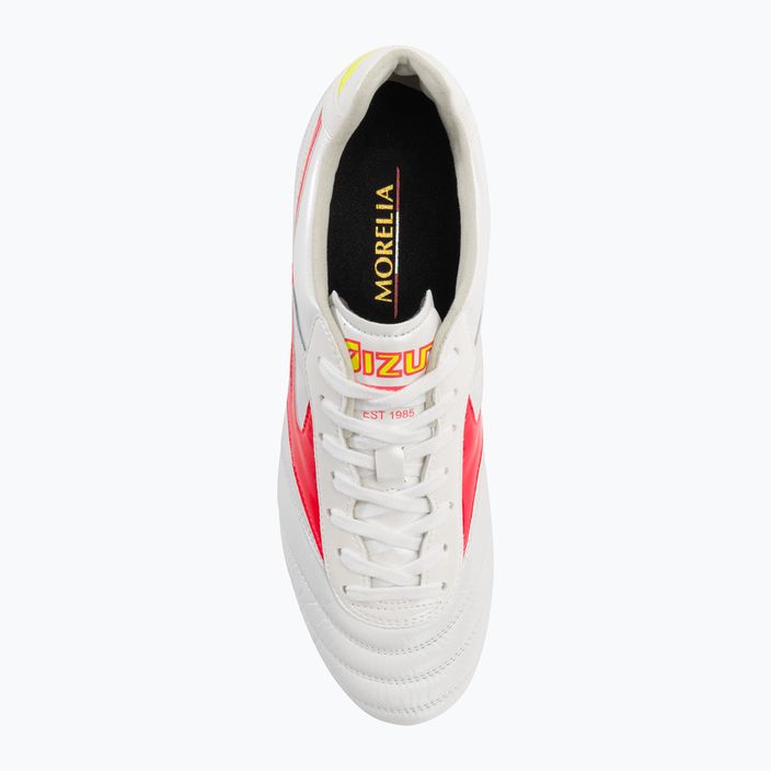 Ανδρικά ποδοσφαιρικά παπούτσια Mizuno Morelia II Elite MD λευκά/κοραλλί κοραλλί2/μπολτ2 6