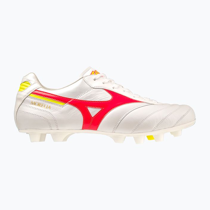 Ανδρικά ποδοσφαιρικά παπούτσια Mizuno Morelia II Elite MD λευκά/κοραλλί κοραλλί2/μπολτ2 7