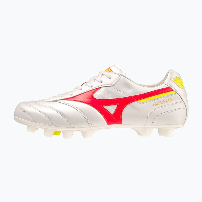 Ανδρικά ποδοσφαιρικά παπούτσια Mizuno Morelia II Elite MD λευκά/κοραλλί κοραλλί2/μπολτ2 9