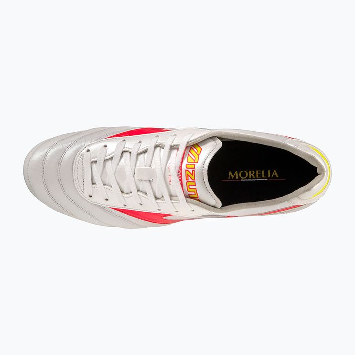 Ανδρικά ποδοσφαιρικά παπούτσια Mizuno Morelia II Elite MD λευκά/κοραλλί κοραλλί2/μπολτ2 10