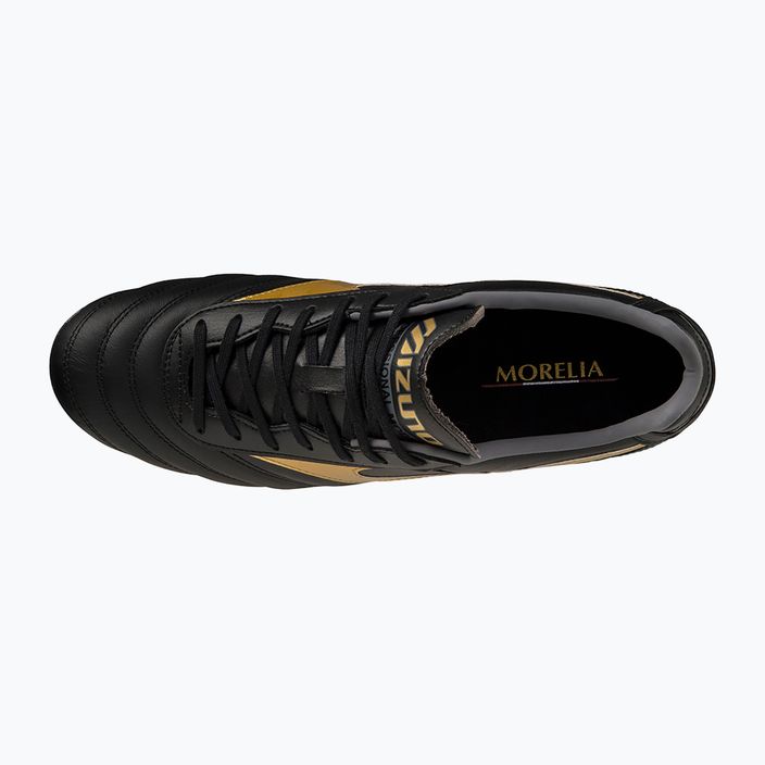 Mizuno Morelia II PRO MD ανδρικά ποδοσφαιρικά παπούτσια μαύρο/χρυσό/σκιά 10