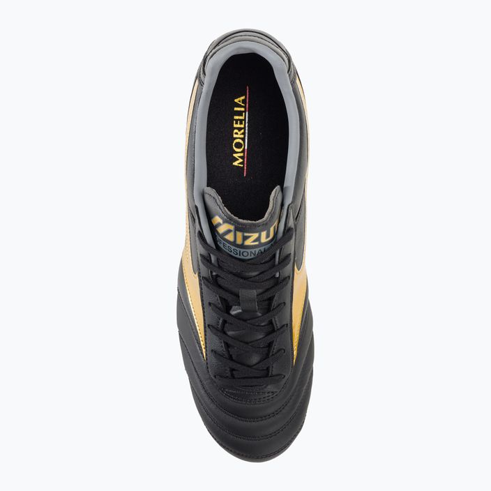 Mizuno Morelia II PRO MD ανδρικά ποδοσφαιρικά παπούτσια μαύρο/χρυσό/σκιά 6