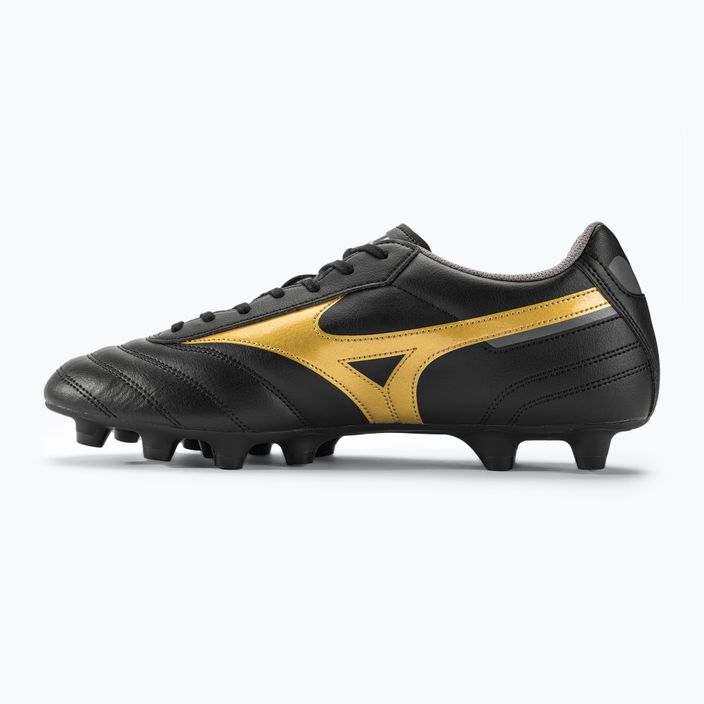 Mizuno Morelia II Club MD ανδρικά ποδοσφαιρικά παπούτσια μαύρο/χρυσό/σκιά 3