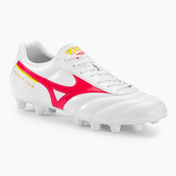 Mizuno Morelia II Club MD ανδρικές μπότες ποδοσφαίρου λευκές/κοραλλί κοραλλί2/bolt2