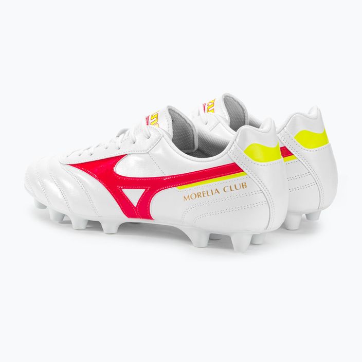 Mizuno Morelia II Club MD ανδρικές μπότες ποδοσφαίρου λευκές/κοραλλί κοραλλί2/bolt2 4