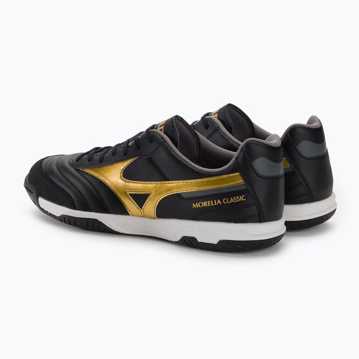 Mizuno Morelia Sala Classic IN μαύρο/χρυσό/σκιά ανδρικά ποδοσφαιρικά παπούτσια 3