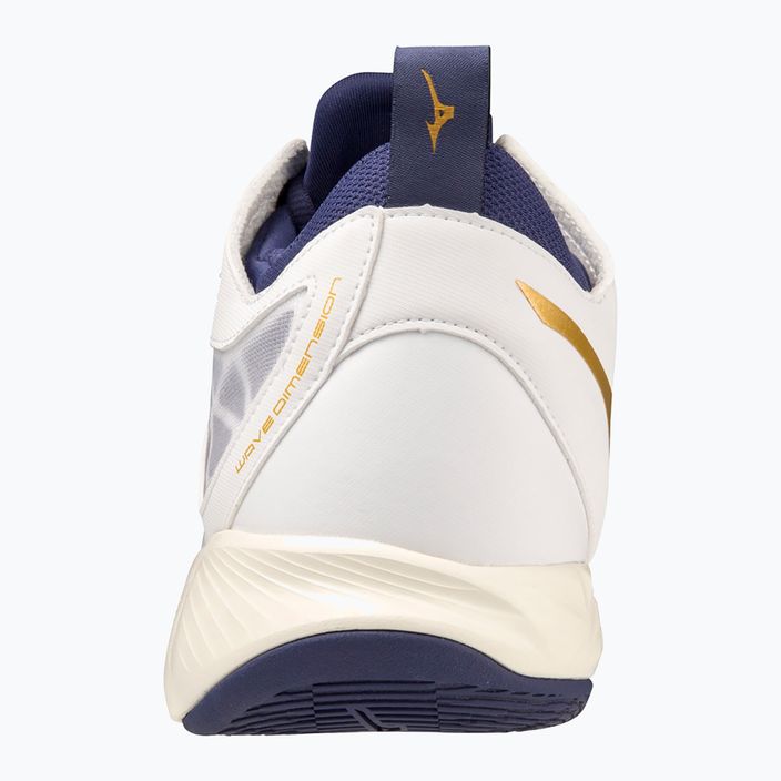 Παπούτσια βόλεϊ Mizuno Wave Dimension Mid λευκό/μπλε κορδέλα/mp χρυσό 4