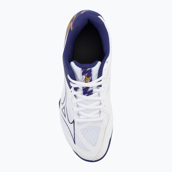 Ανδρικά παπούτσια βόλεϊ Mizuno Thunder Blade Z λευκό / μπλε κορδέλα / mp χρυσό 7
