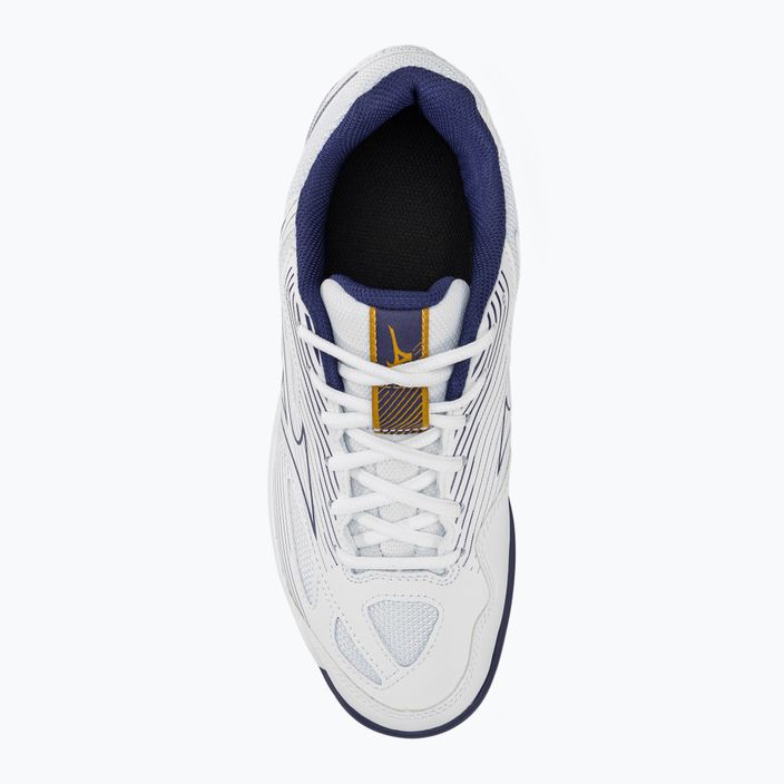 Ανδρικά παπούτσια βόλεϊ Mizuno Cyclone Speed 4 λευκό/μπλε κορδέλα/mp gold 5