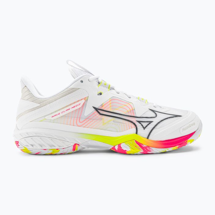 Ανδρικά παπούτσια μπάντμιντον Mizuno Wave Claw Neo 2 λευκό / lunar rock / high vis pink 2