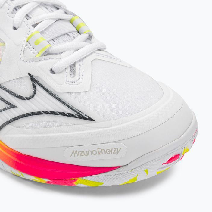 Ανδρικά παπούτσια μπάντμιντον Mizuno Wave Claw Neo 2 λευκό / lunar rock / high vis pink 8