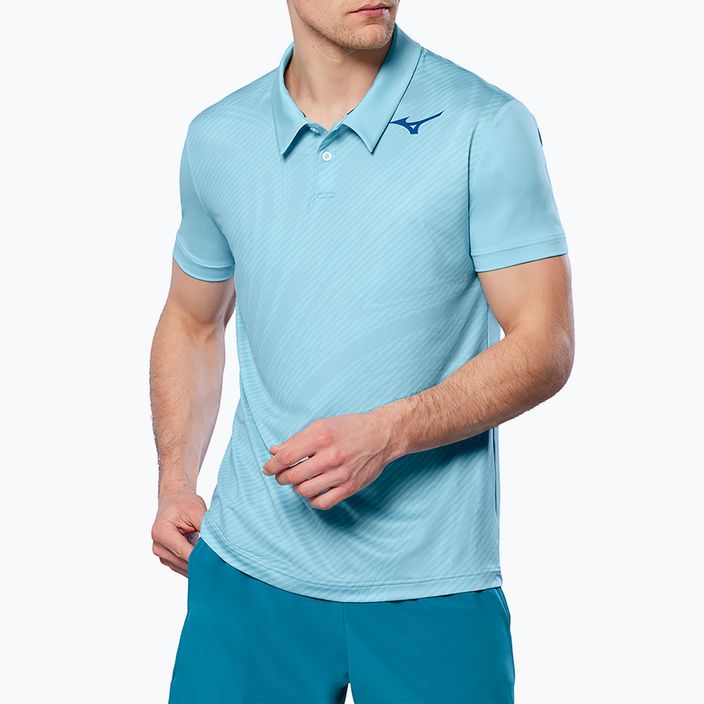 Ανδρικό μπλουζάκι πόλο τένις Mizuno Charge Shadow Polo μπλε λάμψη