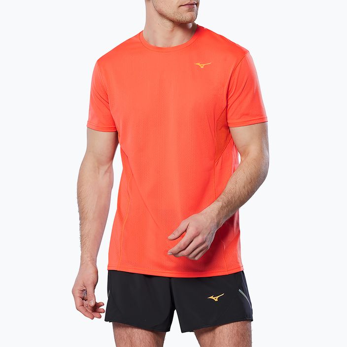 Ανδρικό Mizuno DryAeroFlow Tee nasturtium πουκάμισο για τρέξιμο