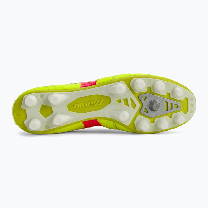 Mizuno Morelia II Elite MD κίτρινο ασφαλείας/καυτό κοράλλι 2/ασημένιο γαλαξία ανδρικά ποδοσφαιρικά παπούτσια 5