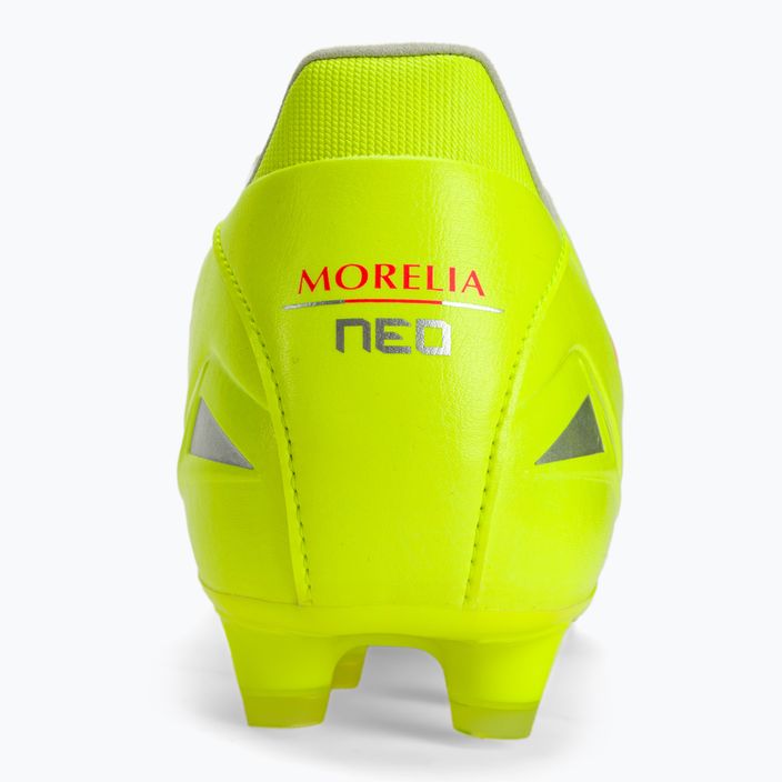 Mizuno Morelia Neo IV Pro MD κίτρινο ασφαλείας/καυτό κοράλλι 2/ασημένιο γαλαξία ανδρικά ποδοσφαιρικά παπούτσια 8