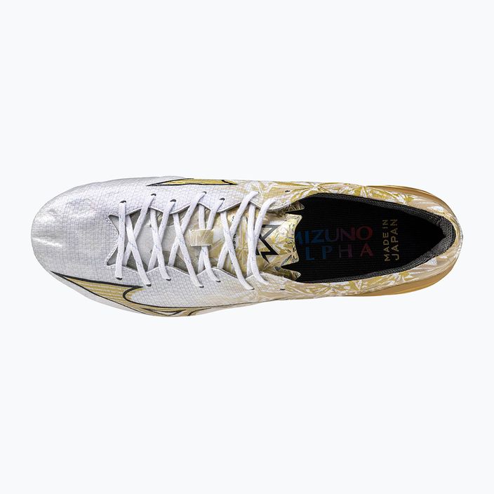Ανδρικά ποδοσφαιρικά παπούτσια Mizuno Αlpha Japan Md λευκό/χρυσό/μαύρο 10