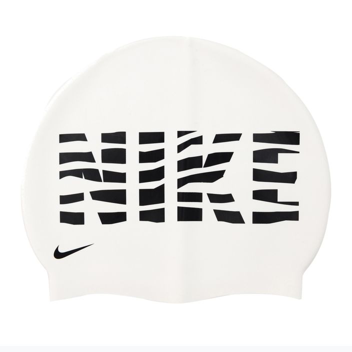 Nike Wave Stripe Graphic 3 καπέλο για κολύμπι λευκό NESSC160-100 2