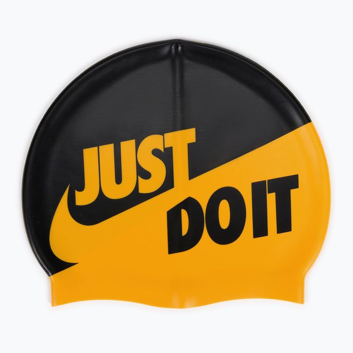 Nike JDI Σλόγκαν καπέλο για κολύμπι μαύρο και κίτρινο NESS9164-704
