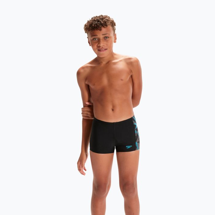 Speedo HyperBoom Placement παιδικό κολυμβητικό παντελόνι μαύρο/μπολτ/γκρι περιστέρι 3