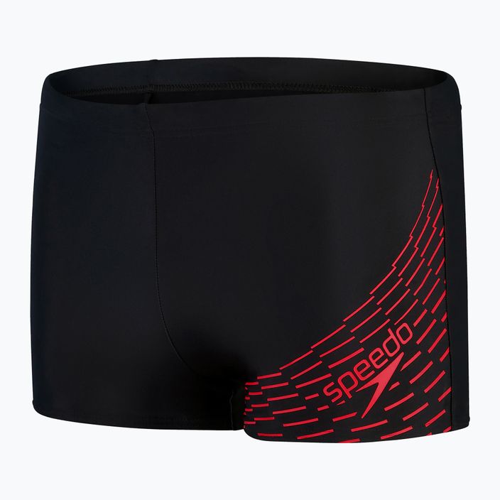 Ανδρικό μποξεράκι κολύμβησης Speedo Medley Logo Aquashort μαύρο και κόκκινο 8-1135406871 4