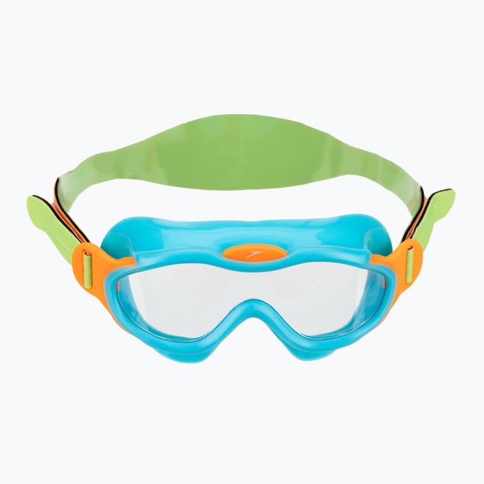 Παιδική μάσκα κολύμβησης Speedo Sea Squad Jr μπλε γαλάζιο/πράσινο φλούο/πορτοκαλί φλούο/καθαρό 2