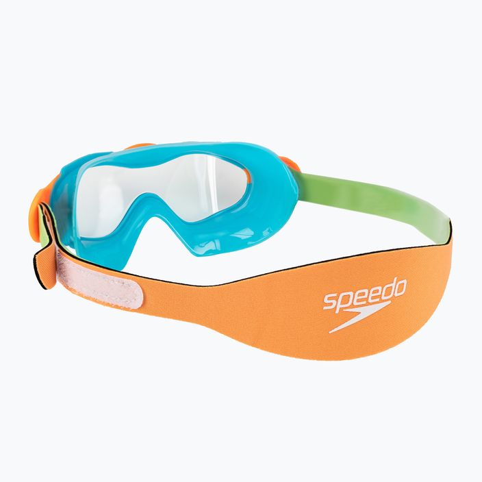 Παιδική μάσκα κολύμβησης Speedo Sea Squad Jr μπλε γαλάζιο/πράσινο φλούο/πορτοκαλί φλούο/καθαρό 4