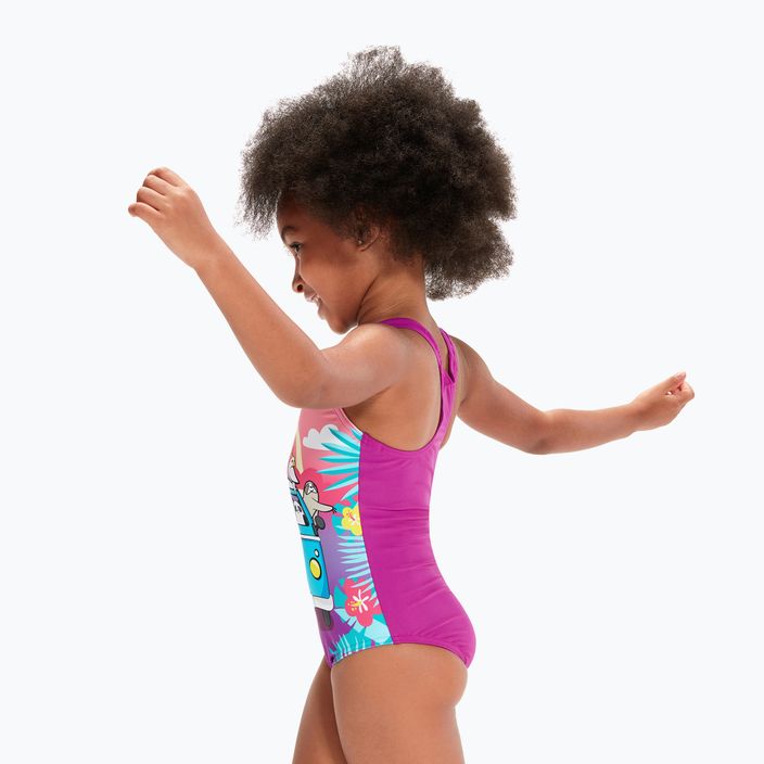 Speedo Παιδικό ολόσωμο παιδικό μαγιό με ψηφιακή εκτύπωση ροζ-μωβ 8-0797015162 3
