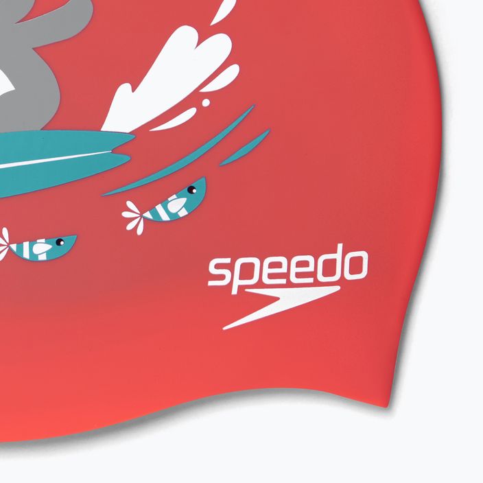 Speedo Printed Silicone Junior παιδικό καπέλο κόκκινο 8-0838614635 4