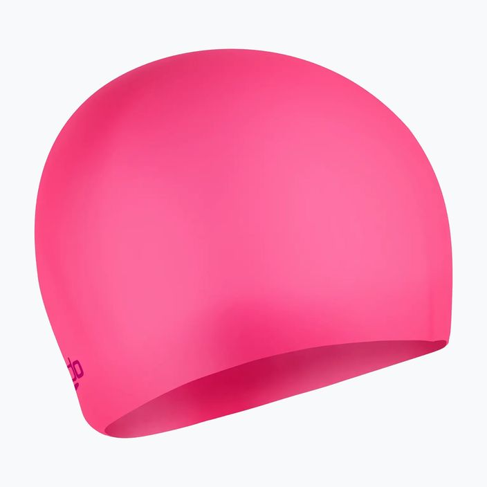 Speedo Plain Moulded Silicone Junior flare ροζ/βατόμουρο καπέλο κολύμβησης