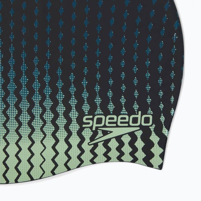 Speedo Τυπωμένο σιλικονούχο καπέλο κολύμβησης μαύρο/ματ/χρυσαφί 3