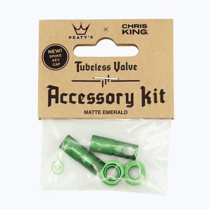 Peaty's X Chris King Mk2 Tubeless Valves Accessory Kit καπάκι βαλβίδας ελαστικού ποδηλάτου πράσινο 83800