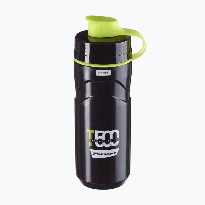 Polisport Thermal T500 μπουκάλι ποδηλάτου 500 ml μαύρο/πράσινο λάιμ