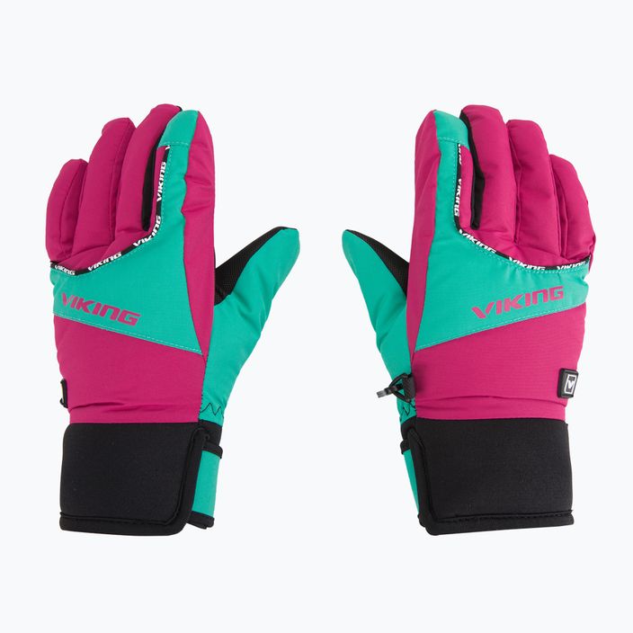 Παιδικά γάντια σκι Viking Fin ροζ 120/19/9753 3