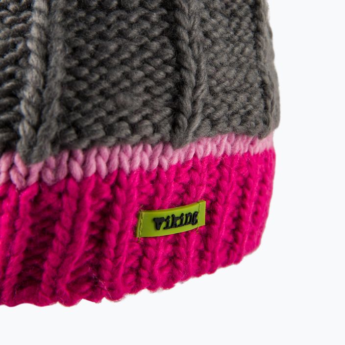 Viking Kiddi γκρι-ροζ παιδικό χειμερινό καπέλο 201/21/8940 3