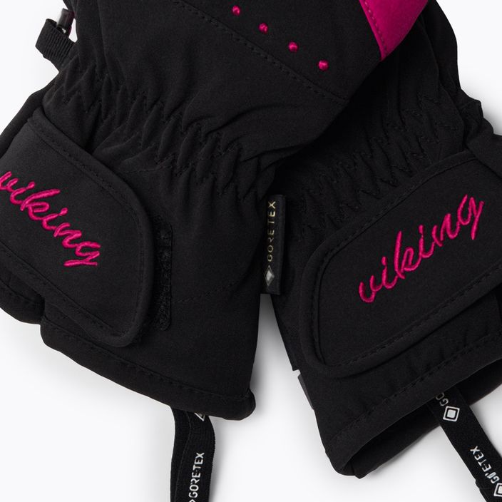 Γυναικεία γάντια σκι Viking Sherpa GTX Mitten Ski μαύρο/ροζ 150/22/0077/46 6