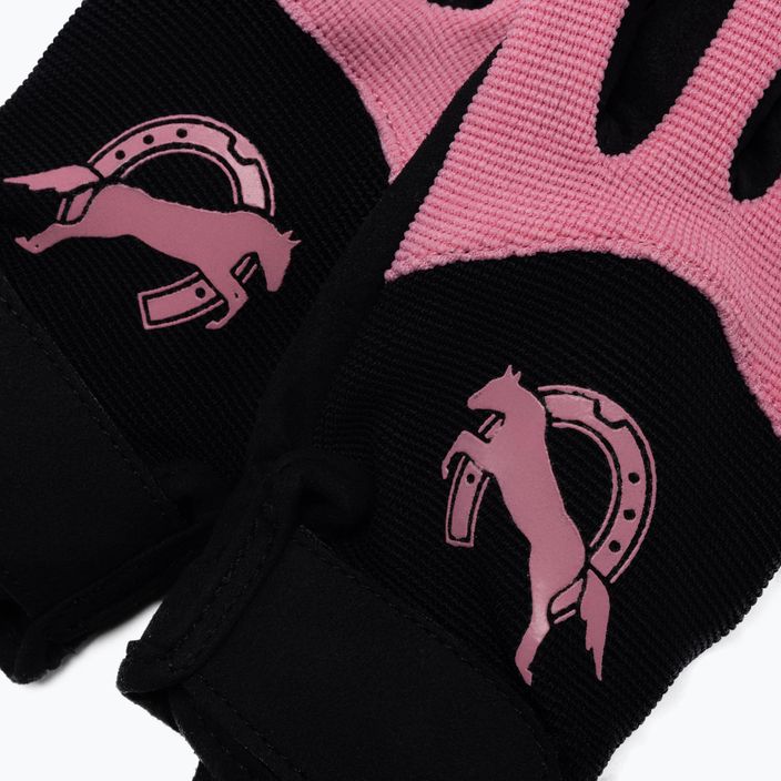 York Flicka παιδικά γάντια ιππασίας μαύρο/ροζ 12160604 4