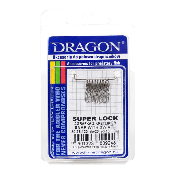 DRAGON Super Lock ασημένιες περιστρεφόμενες παραμάνες ασφαλείας 10 τεμαχίων PDF-50-75-120 2